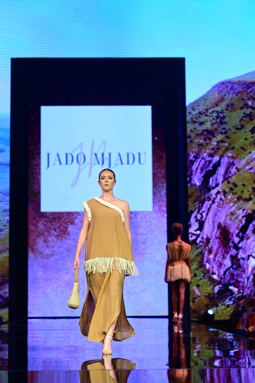 Asymmetrical Wool-Fringe Dress
