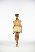 Wool Fringe Draped Mini Dress